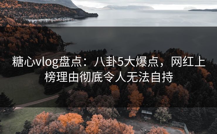 糖心vlog盘点：八卦5大爆点，网红上榜理由彻底令人无法自持