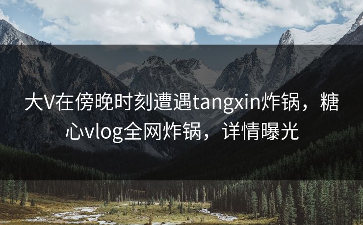 大V在傍晚时刻遭遇tangxin炸锅，糖心vlog全网炸锅，详情曝光