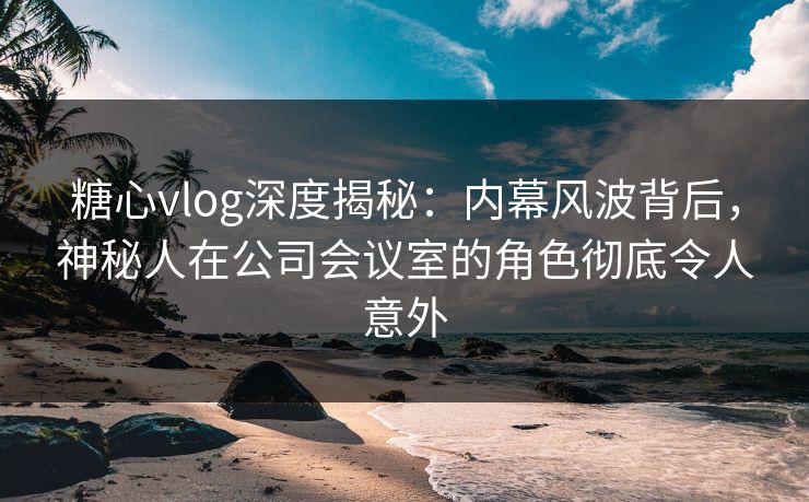 糖心vlog深度揭秘：内幕风波背后，神秘人在公司会议室的角色彻底令人意外